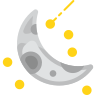 crescent moon  starry night icon