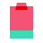 color glass style low battery icon