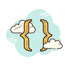 cloud style curly brackets icon