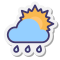 stickers style 구름 조금 비 icon