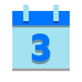 papercut style calendar 3 icon