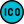 ICO logotype isolated on a white background icon