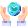 Open hand Earth icon