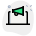 Laptop with broadcast message with megaphone logotype icon