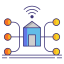 外部ホームネットワークプライバシーフラットアイコン線形カラーフラットアイコン2 icon