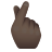 Hand-mit-Zeigefinger-und-gekreuztem-Daumen-dunkler-Hautton-Emoji icon