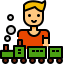 Kid Playing With Train icon
