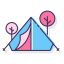 Carpa para camping icon