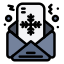 correo electrónico externo iconos planos de Navidad iconos planos de colores lineales icon