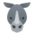 Vista frontale rinoceronte icon