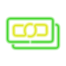 neon style banknoten icon