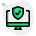 Desktop computer system antivirus program installed on board icon