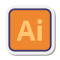 stickers style adobe icon