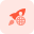 Internet browser with rocket high speed advantage icon