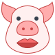 office l style schwein mit lippenstift icon
