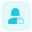 Locking the profile of a single female user isolated on a white background icon