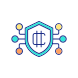 security in blockchain network icon