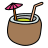 doodle style kokosnuss cocktail icon