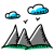 montanhas externas-viagens-férias-estoques-estoques-estoques-de-cor-desenhados à mão icon