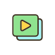 conjunto-de-arquivos-de-vídeo-externo-ícones-de-cor-preenchidos-de-foto-e-vídeo-papa-vetor icon