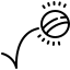 cute outline style bouncing ball icon