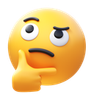 3d fluency style 思考表情符号 icon