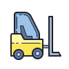 color hand drawn style fork lift icon
