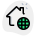 外部互联网连接智能家居隔离在白色背景房子绿色塔尔维沃 icon