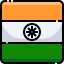 bandera-externa-de-la-india-banderas-de-países-justicon-color-lineal-justicon icon