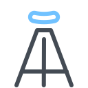 pastel color style 바 의자 icon