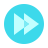 color glass style fast forward round icon