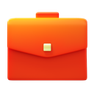 3d fluency style orange briefcase icon