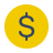 parakeet color style dollar coin icon