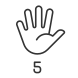 Digit Five in ASL icon