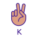 Letter K in ASL icon