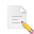 skeuomorphism style edit text file icon