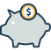 16 piggy bank icon