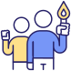speaker providing motivation conference for audience icon