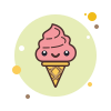 Crème glacée kawaii icon