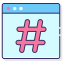 외부 해시태그-소셜-미디어-에이전시-플랫아이콘-선형-색상-플랫-아이콘-2 icon