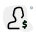 User earning a money in a dollar domination currency icon