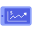外部通貨成長フィンテックと貿易フラットデザインサークル icon