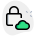 Cloud computing with the locked admin access icon