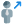 businessman moving in direction north east direction icon