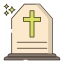 icone piatte a colori lineari per servizi funebri esterni icon
