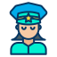 mujer-policía-externa-ley-y-crimen-kiranshastry-color-lineal-kiranshastry icon