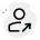 Moving in direction north east direction arrow icon