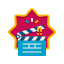 icone flat-flat per riprese cinematografiche con taglio esterno icon
