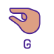 Letter G in ASL icon