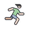 color hand drawn style girl running icon